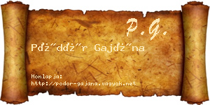 Pödör Gajána névjegykártya